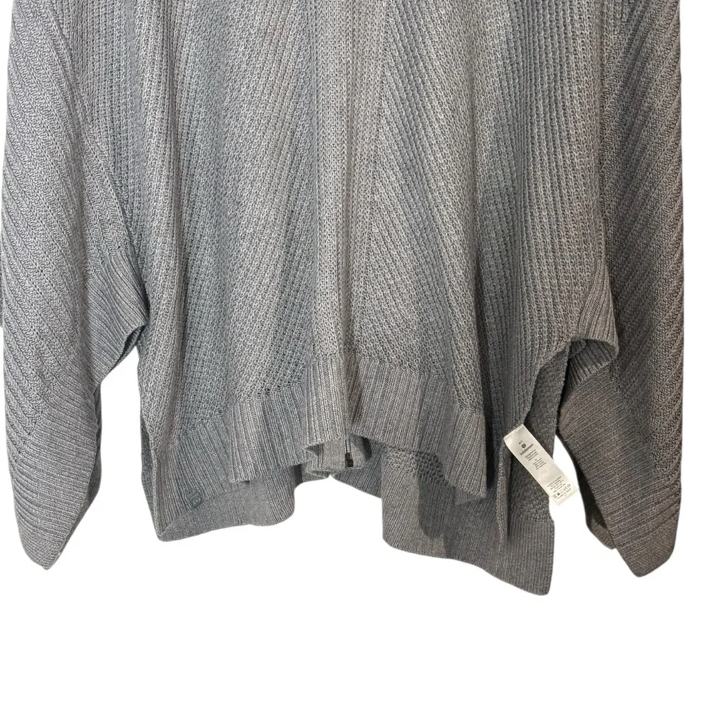 Lululemon Cashmere Blend Softer Still Wrap Full Zip Knit Cardigan Size M/L Gray